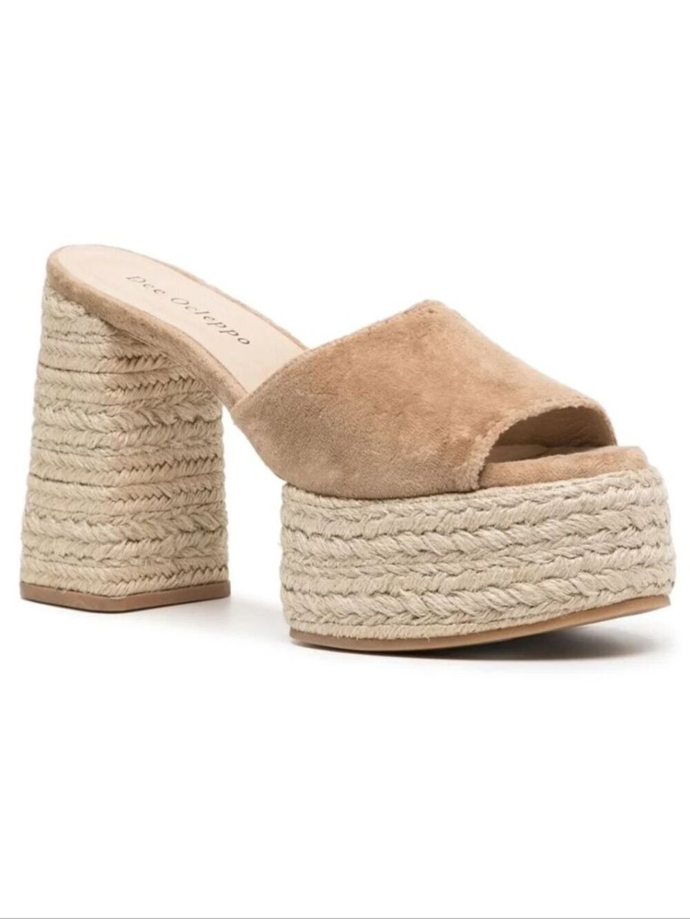 Dee Ocleppo Sunset Platform Espadrille Heel Slip on Sandals 8.5 Sand NEW $325